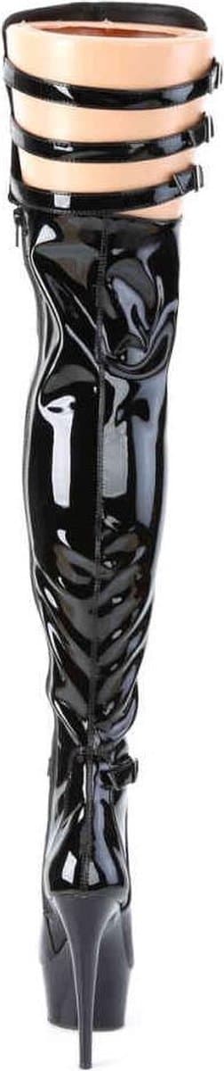 Pleaser - DELIGHT-3055 Plateau overknee Laarzen - US 5 - 35 Shoes - Zwart — thumbnail 4