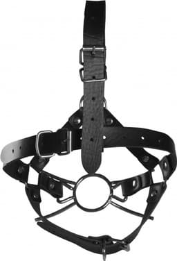 Shots - Ouch! Head Harness met Spider Gag en Neushaken - Zwart — thumbnail 11
