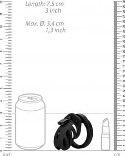 Model 23 - Chastity Cage - 2.5'' / 6,5 cm - Black — thumbnail 5