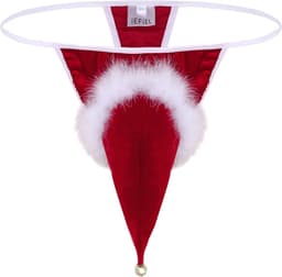 Kerst string-Kerstlingerie-Heren-Mannen-Sexy-Opwindend-Rood-Belletje-Wit-Erotisch-Goedkoop — thumbnail 3