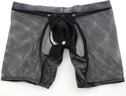 Transparante boxershort - open kruis - BDSM - PU leder - afneembaar - exotische lingerie heren - Sexy — thumbnail 5