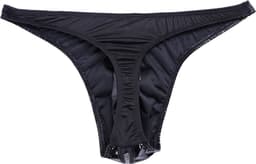 Heren Slip met Rits - Latex Look - String Zwart - Sexy Design - Mannen String - Ondergoed Maat XL — thumbnail 4