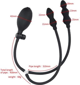 Dubbele opblaasbare grote buttplug - Stelletjes - Anaal en Vaginaal - Dildo - Anale stimulatie - Multifunctioneel - Dilator - Expander — thumbnail 3