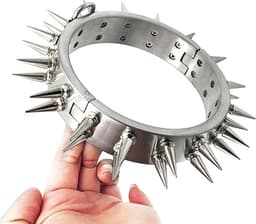 Heavy BDSM Spike halsband - RVS - Choker - Fetisj - SM - Slave - Man — thumbnail 4