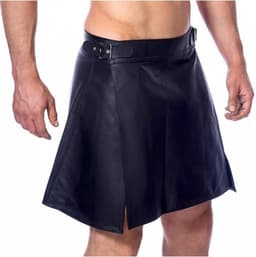 Rimba - Lederen Heren Rok - Kilt - Zwart M/L — thumbnail 1