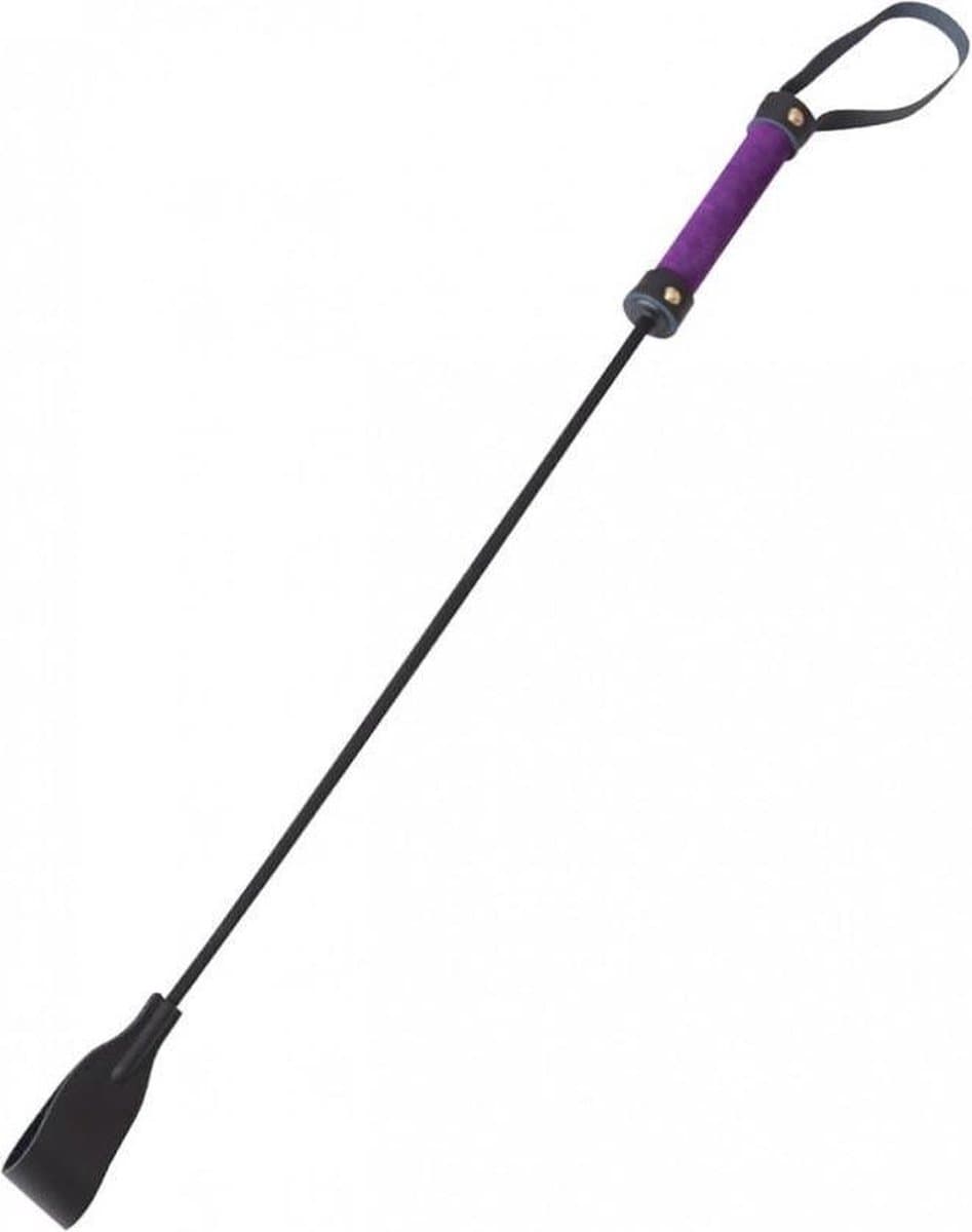 Rimba - Lederen Paardrijzweep 70 cm - Paars — afbeelding 1