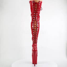Flamingo-3063 hoge overknee stiletto laars met veters en extreem hoog plateau glanzend rood - Fetish Exotic Dancing - (EU 36 = US 6) - Pleaser — thumbnail 5