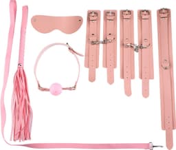 BDSM Set Roze voor Koppels - Bondage Training - Sex toys Masker Halsband Zweep Tape Touw Handboeien- Extreme Seks Training - Bondageset Beginners Erotiek - Shibari SM Toys - Fifty Shades Of Grey Seksspeeltjes — thumbnail 1