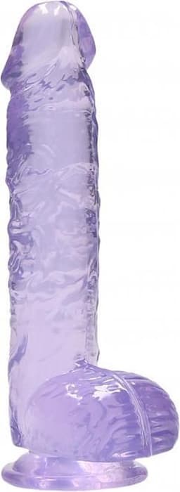 6" / 15 cm Realistic Dildo With Balls - Purple — thumbnail 4