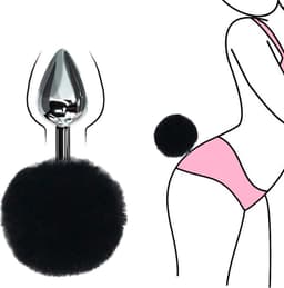 Daily Joy Buttplug – Konijnenstaart – Rollenspel – Anale staart – Zwart — thumbnail 3