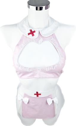 BamBella ® Sexy Cosplay Rollenspel kleding - Onesize - Datex ( Latex en stof)outfit dames Zuster pak Roze Set — thumbnail 4