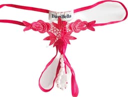BamBella ® - Sexy kralen String - Mini kort Rood open kruis - Erotische lingerie - Dames sexy ondergoed — thumbnail 3