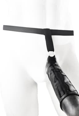 BNDGx® - 100% LATEX open kruis broek penis sleeve bondage slip - Maat XS - Zwart BDSM sexy glans BDSM Rubber Fetish SM erotische ondergoed — thumbnail 3