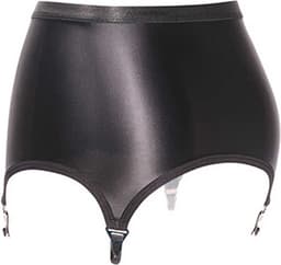 Hoge Taille Jarretel Short voor Panty - Latex - One Size - Dames - Korte Broek - Sexy - Kousen - Zwart — thumbnail 2