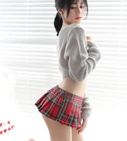 Sexy Schoolgirl Rokje I Sexy Schoolmeisje Rok I Schoolmeisje Kostuum I Sexy Schoolmeisje Lingerie I Rood I One Size — thumbnail 4