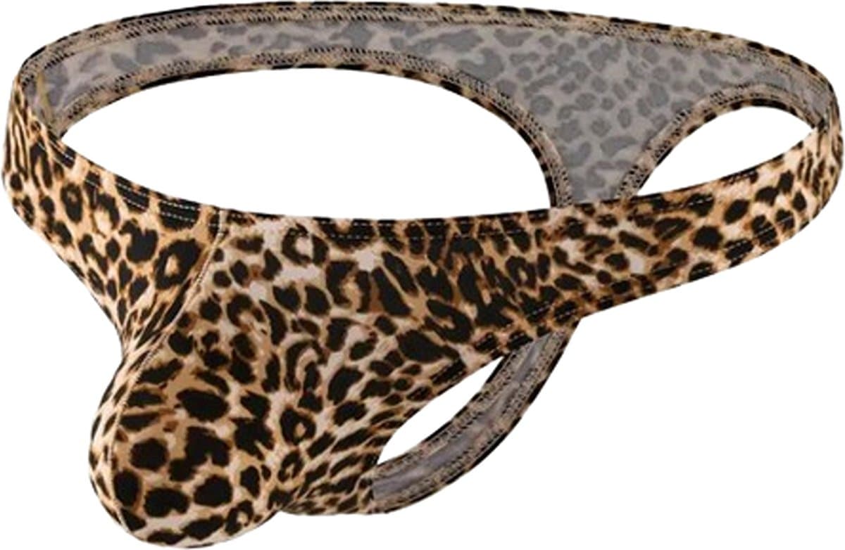 LekkerStout Luipaard String - Tanga - Bruin - Sexy Herenondergoed | XL | ( LS146 ) — afbeelding 1