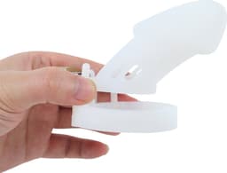 Banoch | Cockcage White | siliconen | witte Chastity Cage met 5 ringen | small / medium — thumbnail 3