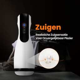 PureVibe® Squeezing Seduction Zuigende & Knijpende Sex Toys voor mannen - Automatisch Vibrerende Blowjob Masturbators - Masturbator voor Man - Pocket Pussy Zelf Electrisch & Aftrekken | Pearl White - valentijn cadeau — thumbnail 8