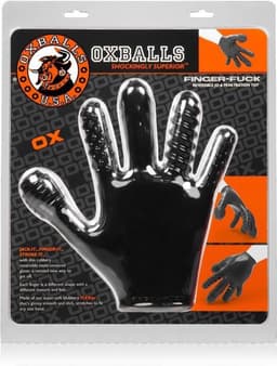Oxballs - Finger Fuck Glove Zwart — thumbnail 2