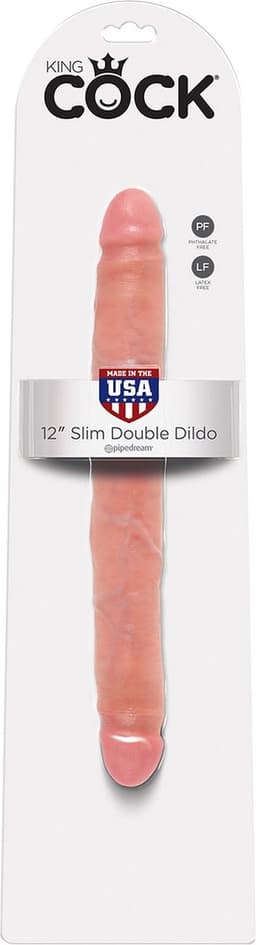 Pipedream King Cock dubbele dildo Slim Doublekin beige - 12,36 inch — thumbnail 3