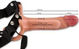 Realistixxx – Strap on - Siliconen Holle Natuurlijke Voorbind Dildo met Balzak Stretcher 19.5 cm – beigeig — thumbnail 5
