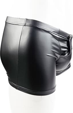 BamBella ® - Boxer short - Maat XL - MAT glans - Zwart BDSM kleding kruisloos open kruis erotische heren kleding — thumbnail 2