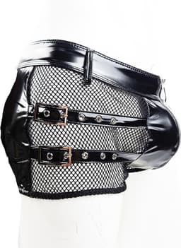 BamBella ® - Boxer short Maat XL Datex Zwart (Latex en stof SM kleding BDSM erotische heren kleding — thumbnail 2