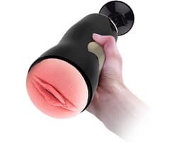 Bossoftoys - 63-00056 - Masturbator Black - Vibrating Pussy Masturbator - Suction Cup - 7 Vibration modes - 28 CM / 11 Inch