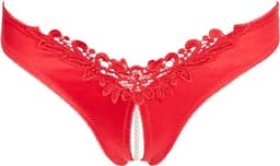 Cottelli Collection – Riostring met Fijn Borduurwerk met Open Kruis voor Intieme Aandacht – Maat M – Rood — thumbnail 4