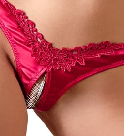 Cottelli Collection – Riostring met Fijn Borduurwerk met Open Kruis voor Intieme Aandacht – Maat M – Rood — thumbnail 3