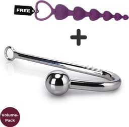 Anal Hook - Anaal Haak + GRATIS Anaal toy - Anal Beads - Anaal Dildo - Anale Speeltjes - g spot - DISCREET verpakt - Anale haak - Anal Plug - ∅ 30 mm bal - Toy - Kink - BDSM - Combi Pack — thumbnail 2