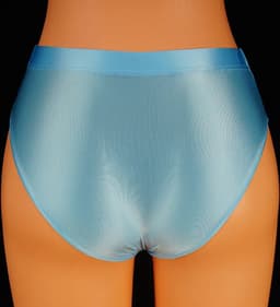 Satijnen Dames Slip voor Mannen – Glanzend – Hoge Taille – Blauw — thumbnail 3