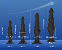 Luxe 4-delige buttplug set - 4 anale pluggen - Voor beginners en gevorderden - Vibrerende anaalplug - Mega groot - Verschillende groten - Siliconen — thumbnail 5