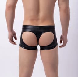 PU Lederen BDSM slip heren - Sexy boxershort open billen - String - Mannen onderbroek - Seks - Ademend - SM — thumbnail 3