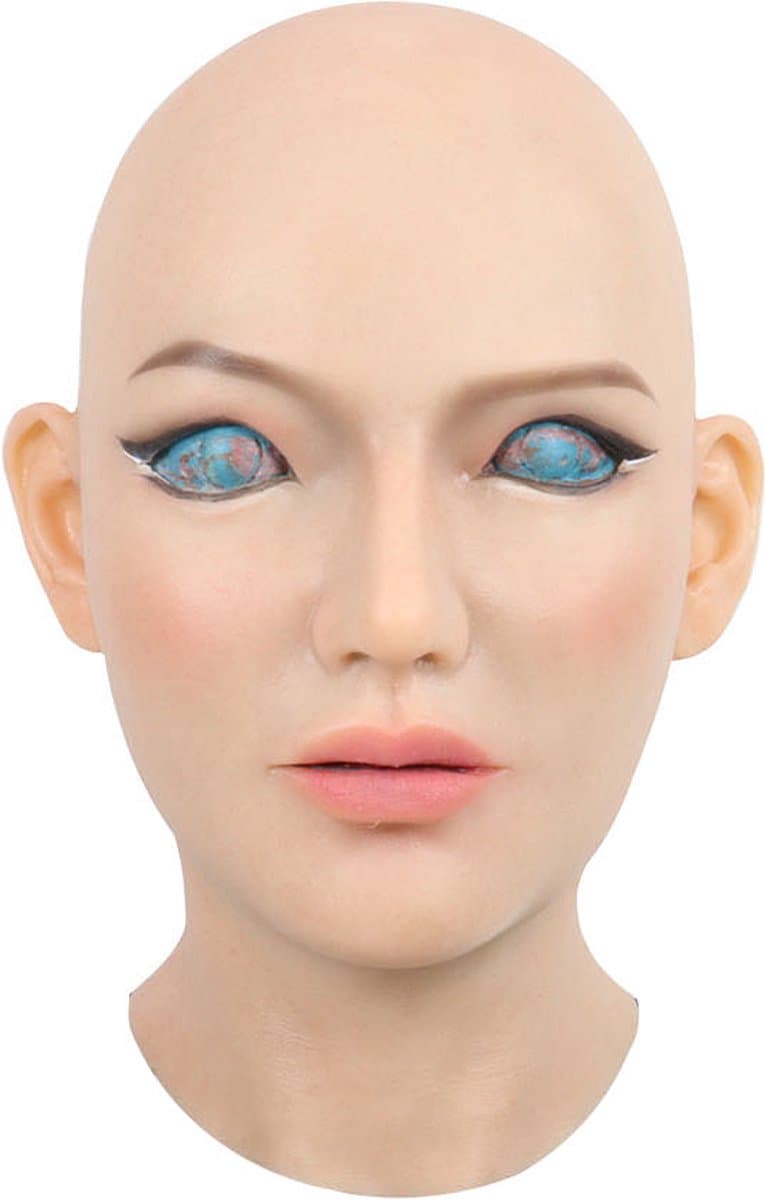 Siliconen - Vrouwelijk - Masker - Gezicht - 100% Hypoallergene Medische Siliconen - Neutraal - Realistisch - Crossdresser - Transgender - Mastectomie - Hoofd - Gezichtsmasker - Female Face — afbeelding 1