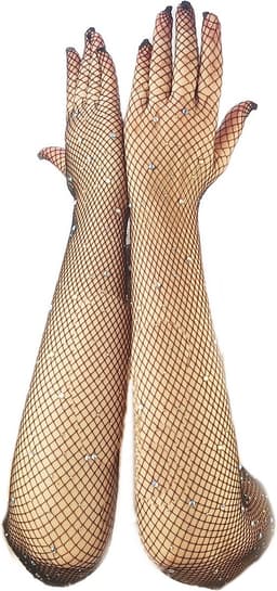 BamBella® Sexy Erotische Handschoenen Kant met steentjes Zwart onesize — thumbnail 2