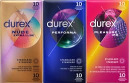 Durex - 30 Condooms - Performa 10st met vertragend effect - Nude Extra Dun en Lube 10st - Pleasure Me geribbelde condooms 10st - Voordeelverpakking — thumbnail 8