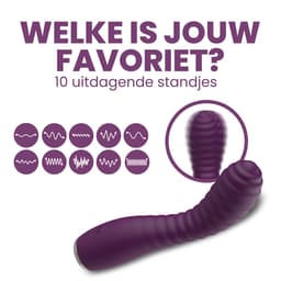 PureVibe® Orgazmik Dikke Geribbelde G-Spot Vibrator - Vibrators voor Vrouwen - Erotiek - Stimulator - Sex Toys voor koppels - Paars — thumbnail 5