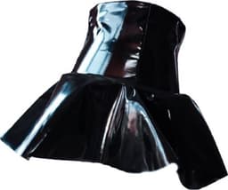 BamBella® - Datex mini Rok - Maat L/XL - zwart Rollenspel sm dames sexy Glans kleding mix van Latex en stof | Datex — thumbnail 1