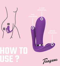 Teazers - Purple Pleaser Vibrator met Afstandsbediening - Oplaadbaar - Waterproof - Vibrators voor Vrouwen - Sex Toys voor Vrouwen - Buttplugs - G-Spot Vibrator - Buttplug Vibrator - Dildo - Paars — thumbnail 3