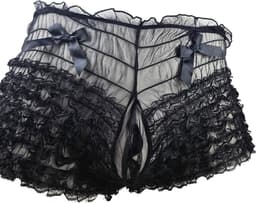 BamBella ® - Boxer short - Onesize - Sexy Erotische - Zwart Dun kant panty gaas stof Ondergoed — thumbnail 1