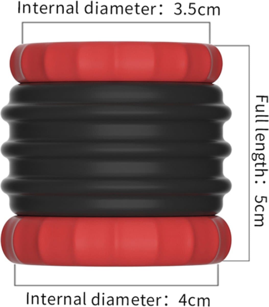 KG Siliconen Ballstrecher Zwart-Rood — afbeelding 1