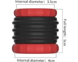KG Siliconen Ballstrecher Zwart-Rood