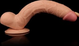 Realistische XXL King Size Dildo 27.5 cm lang en 4.5 cm dik - Levensechte Grote Dildo 27.5 cm lang - Realistische dildo met balzak en stevige zuignap - Realistische Dildo Met Zuignap en Balzak — thumbnail 6