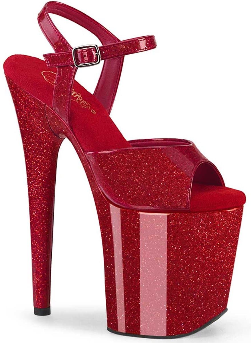 Pleaser - FLAMINGO809GP Sandaal met enkelband, Paaldans schoenen - US 13 - 44 Shoes - Bordeaux rood — afbeelding 1