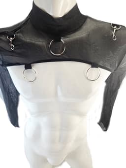 BNDGx® - Sexy Erotische korte crop Top - Maat S/M - shirt rollenspel top mannen met ijzeren ringen — thumbnail 3