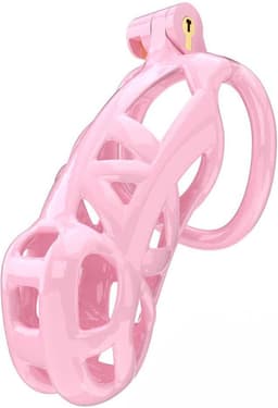 Rimba Toys - P-Cage PC01 - Kunststof Kuisheidskooi - Peniskooi - Chastity - Roze - Verkrijgbaar in 3 maten — thumbnail 1