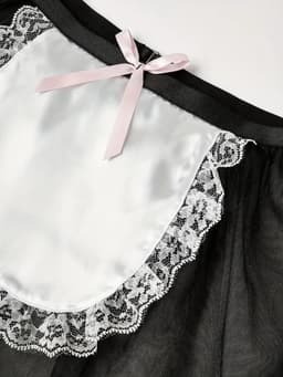 LekkerStout Dienstmeisje Kostuum - Beha, Mesh Rokje & Mouwboorden - Sexy Lingerie | L | ( LS050 ) — thumbnail 3
