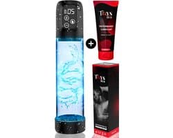 Toys Hub® Automatische Penispomp MAX met Glijmiddel - 2 Penisringen & Ebook - Elektrisch - USB Oplaadbaar - LED Scherm - Sex Toys voor Mannen - Penis Vergroter – 20 CM