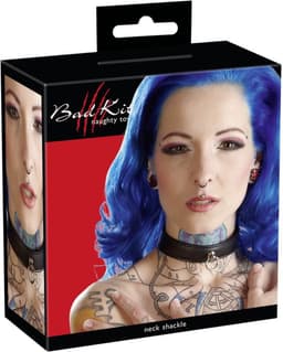 Bad Kitty – Kunstlederen Halsband met O-Ring om Slaven In Toom te Houden Verstelbaar – Zwart — thumbnail 3
